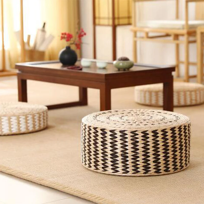 وسادة جلوس يابانية منسوجة من القش 40/45 سم للتأمل واليوجا - الصورة 14