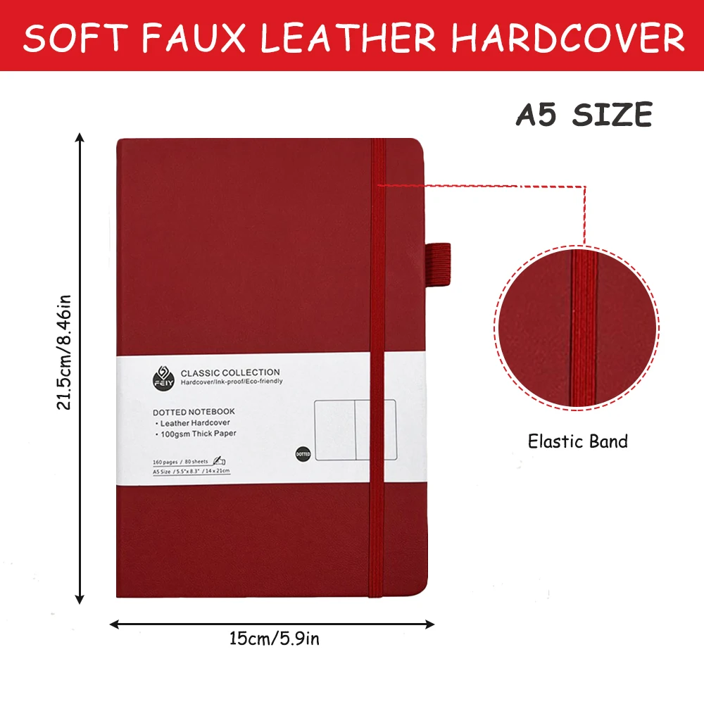 مفكرة نقطية A5 للإبداع - 160 صفحة بتجليد مسطح - الصورة 2