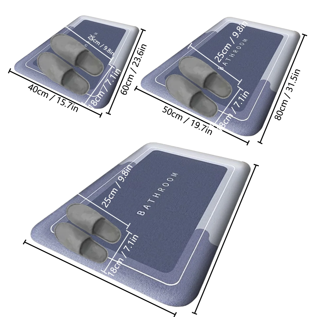 سجاد حمام سميك ممتص للماء مع مقاومة الانزلاق للمطبخ والمدخل - الصورة 2