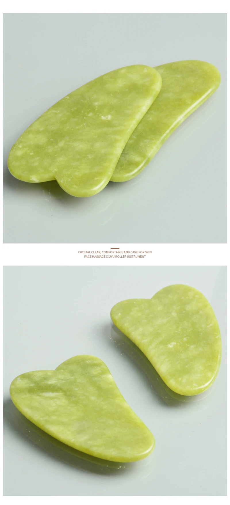 أداة غوا شا للوجه من اليشم - مساج رفع وتنحيف الجسم - الصورة 24