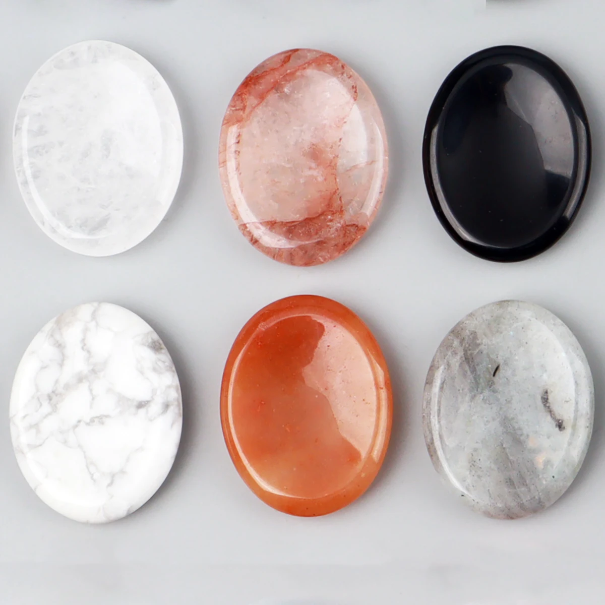 حجر كف الشاكرا من اليشم - حجر تأمل من الكوارتز الطبيعي - الصورة 5