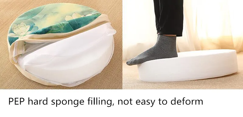 وسادة تأمل من الكتان - وسادة يوجا بنقش اللوتس - الصورة 18