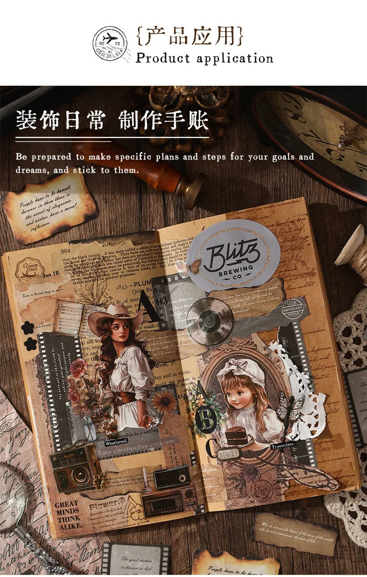 30 قطعة ملصقات دفتر يومية - ملصقات رجعية للكراسات - الصورة 19