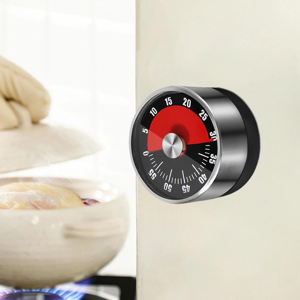 تايمر عد تنازلي ميكانيكي - مؤقت طهي من الفولاذ - الصورة 2