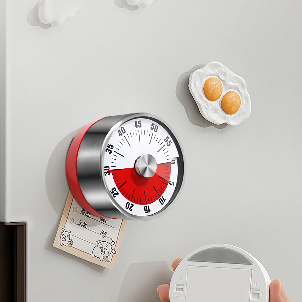 تايمر عد تنازلي ميكانيكي - مؤقت طهي من الفولاذ - الصورة 14