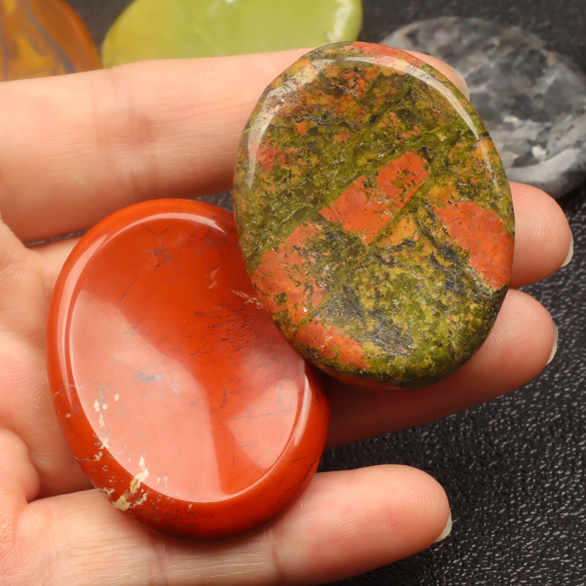 حجر كف الشاكرا من اليشم - حجر تأمل من الكوارتز الطبيعي - الصورة 19