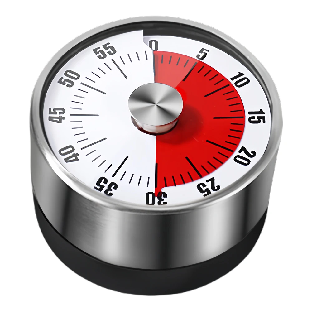 تايمر عد تنازلي ميكانيكي - مؤقت طهي من الفولاذ - الصورة 7