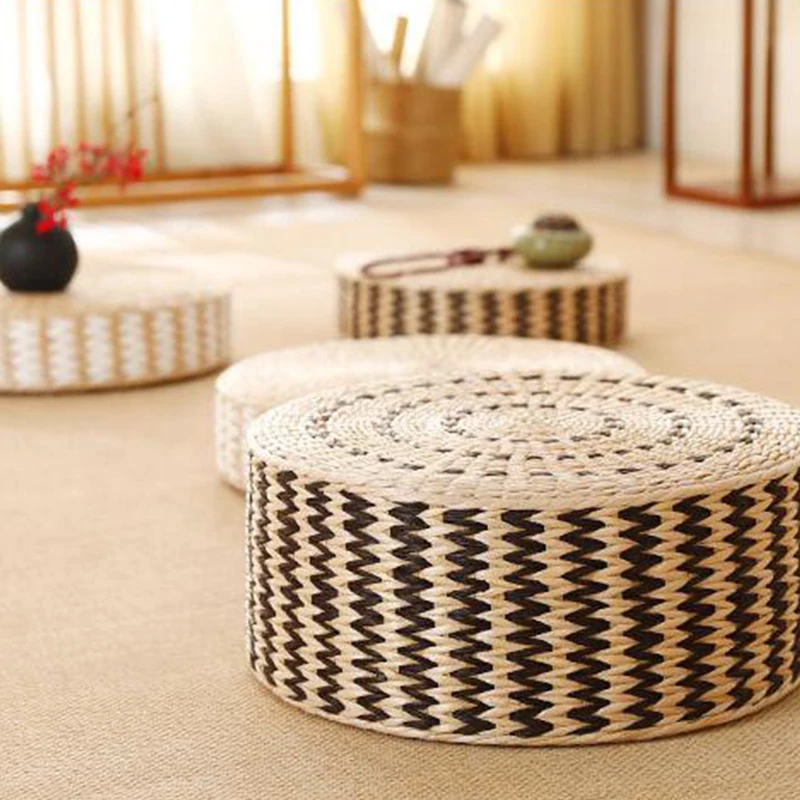 وسادة جلوس يابانية منسوجة من القش 40/45 سم للتأمل واليوجا - الصورة 17